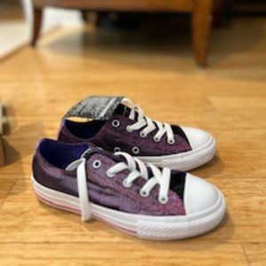 Converse, size 13, vivid pink/candy and grape/white colors